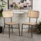 Baxton Studio Katina MidCentury Dark Brown Finished Metal and Synthetic Rattan Outdoor Dining Chair Set2PC, PR 211-2PC-11969-ZORO - alternate 5